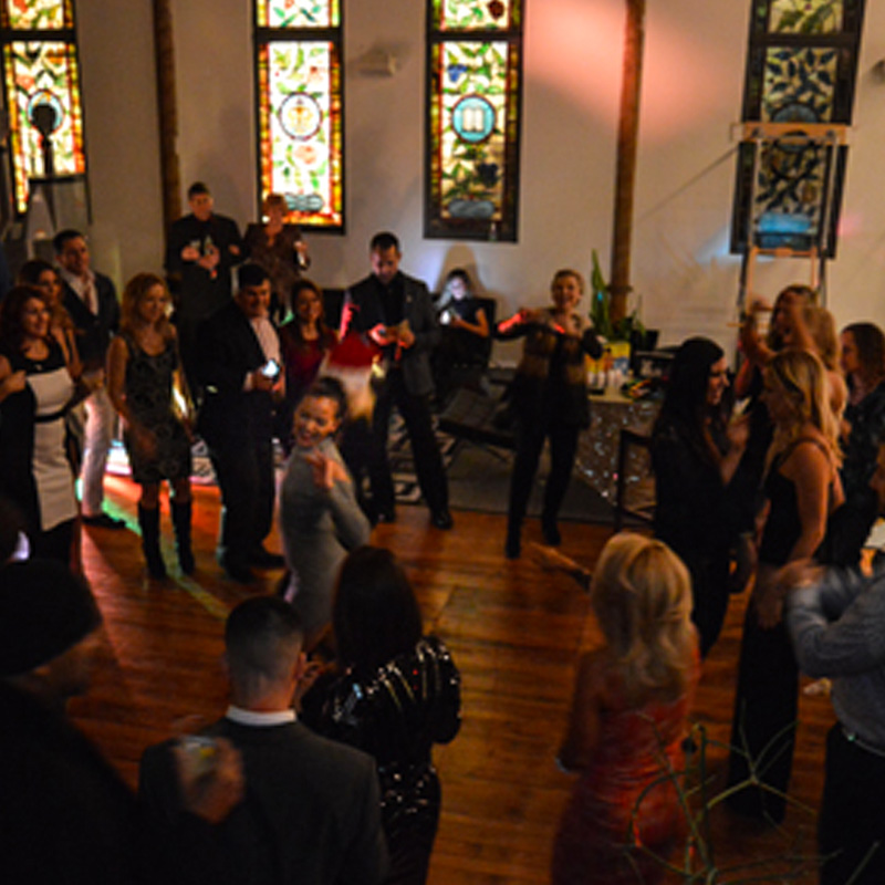 Hitting the dance floor at a special event in the Sanctuary Body studio