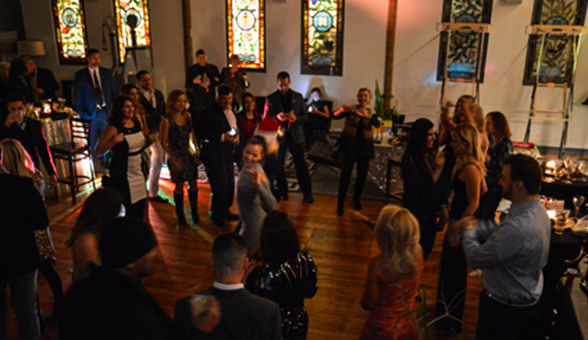 Hitting the dance floor at a special event in the Sanctuary Body studio